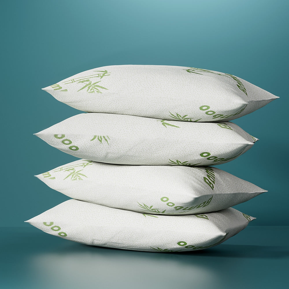 Giselle Bedding 4 Pack Bamboo Pillow Family Hotel-Home & Garden > Bedding-PEROZ Accessories