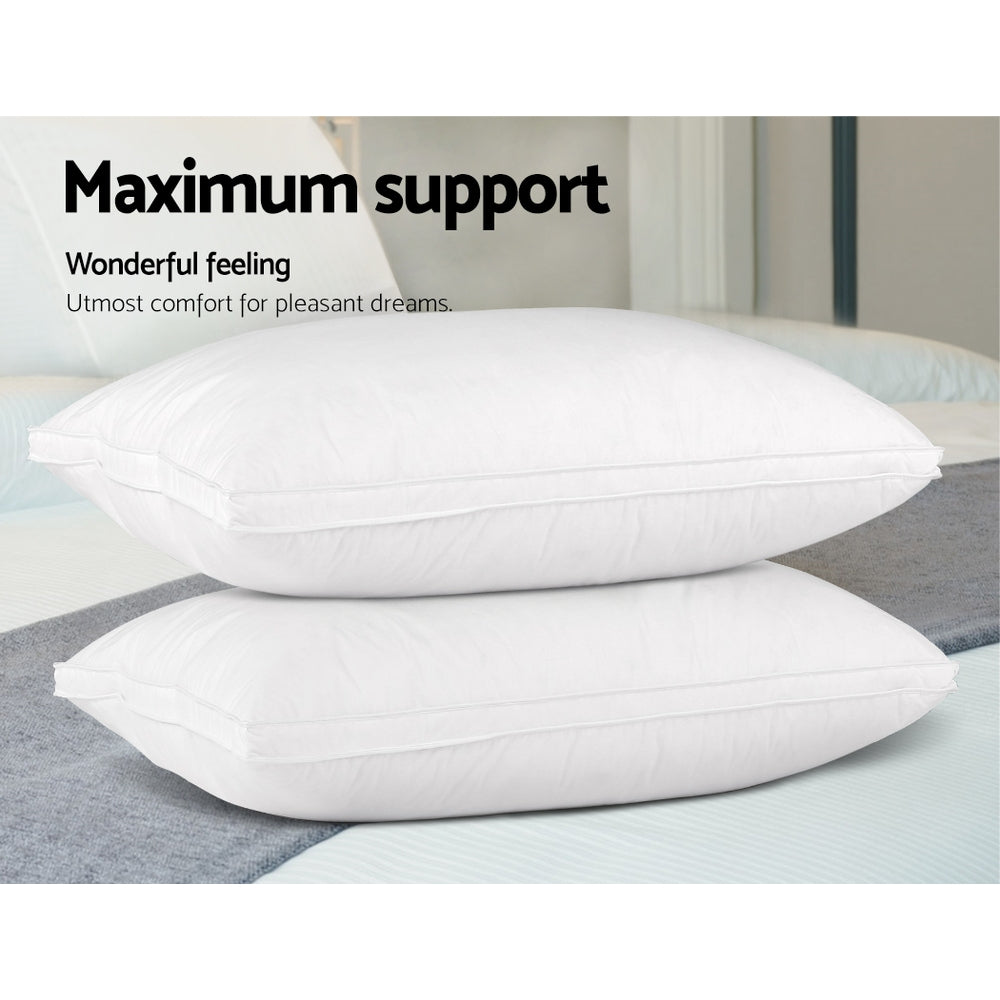 Giselle Bedding Duck Feather Down Twin Pack Pillow-Home & Garden > Bedding-PEROZ Accessories