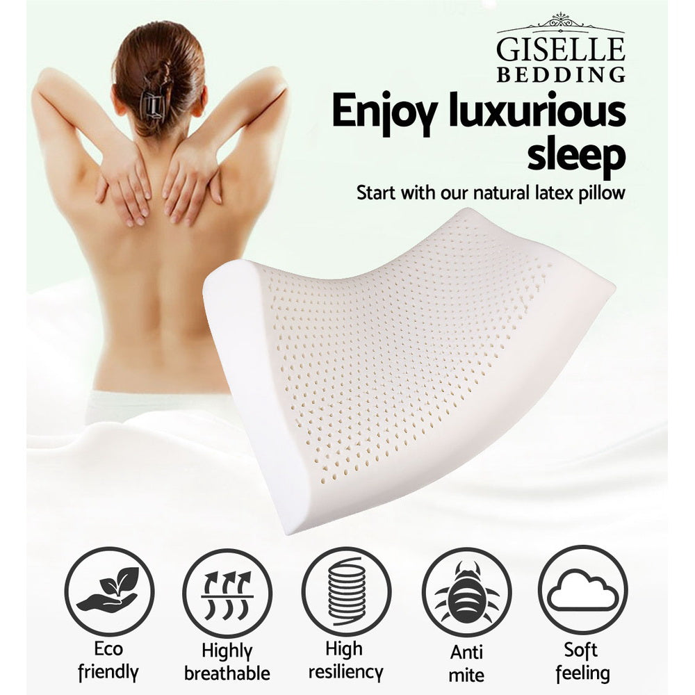 Giselle Latex Pillow Contour Latex Pillows Set of 2-Home & Garden > Bedding-PEROZ Accessories