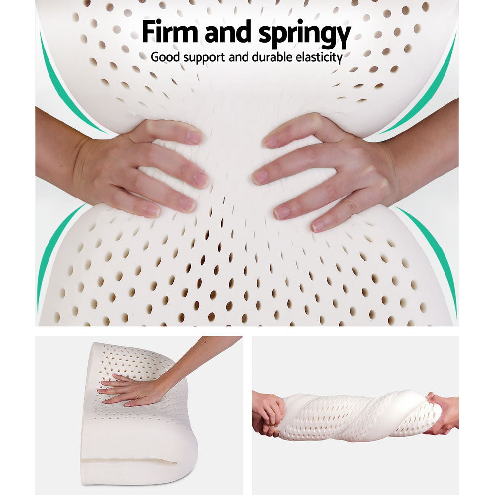 Giselle Latex Pillow Contour Latex Pillows Set of 2-Home & Garden > Bedding-PEROZ Accessories