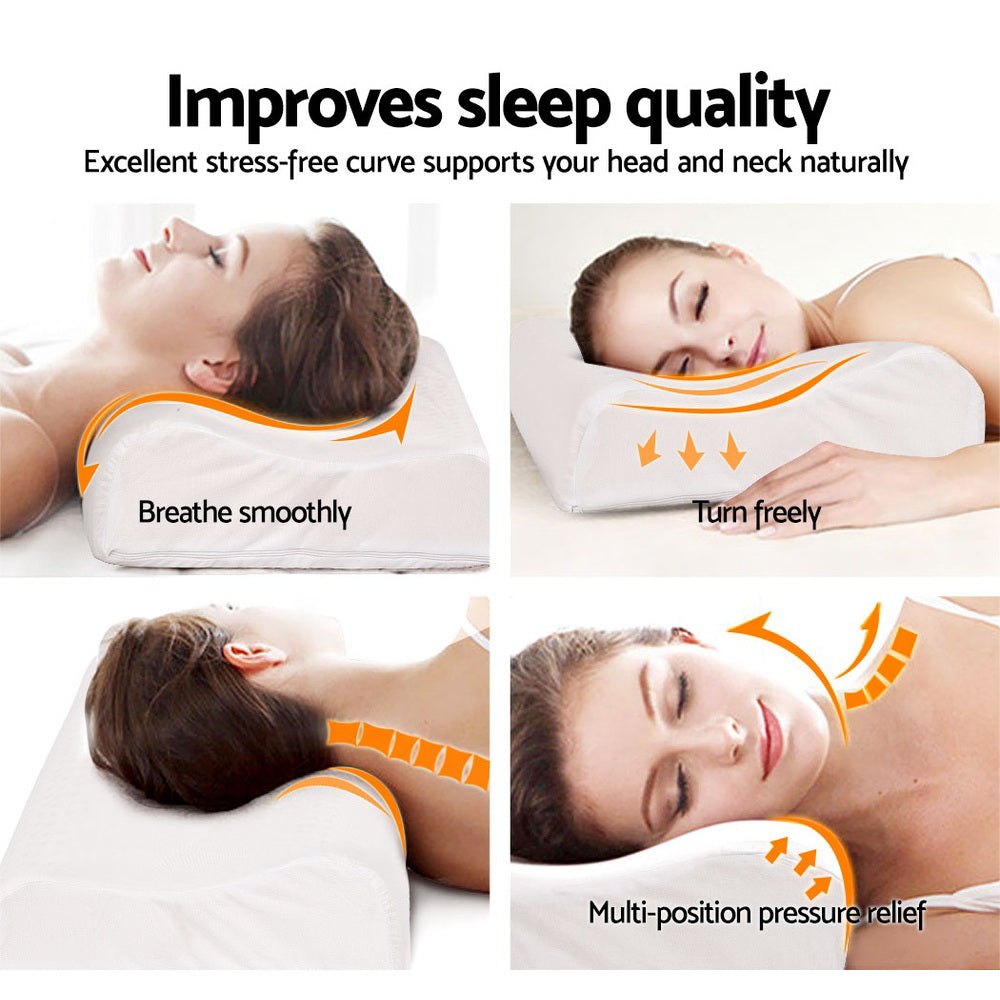 Giselle Latex Pillow Contour Latex Pillows Set of 2-Home & Garden > Bedding-PEROZ Accessories