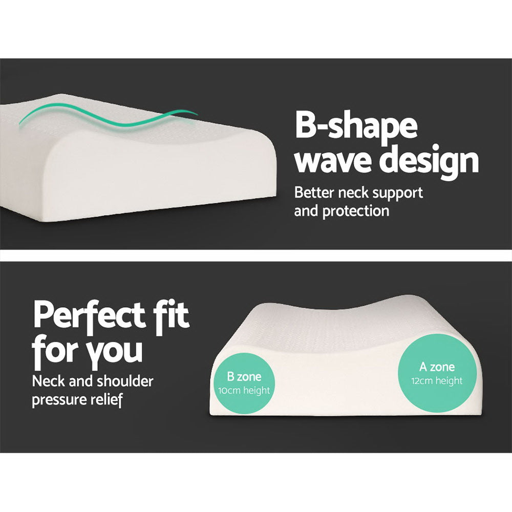Giselle Latex Pillow Contour Latex Pillows Set of 2-Home & Garden > Bedding-PEROZ Accessories