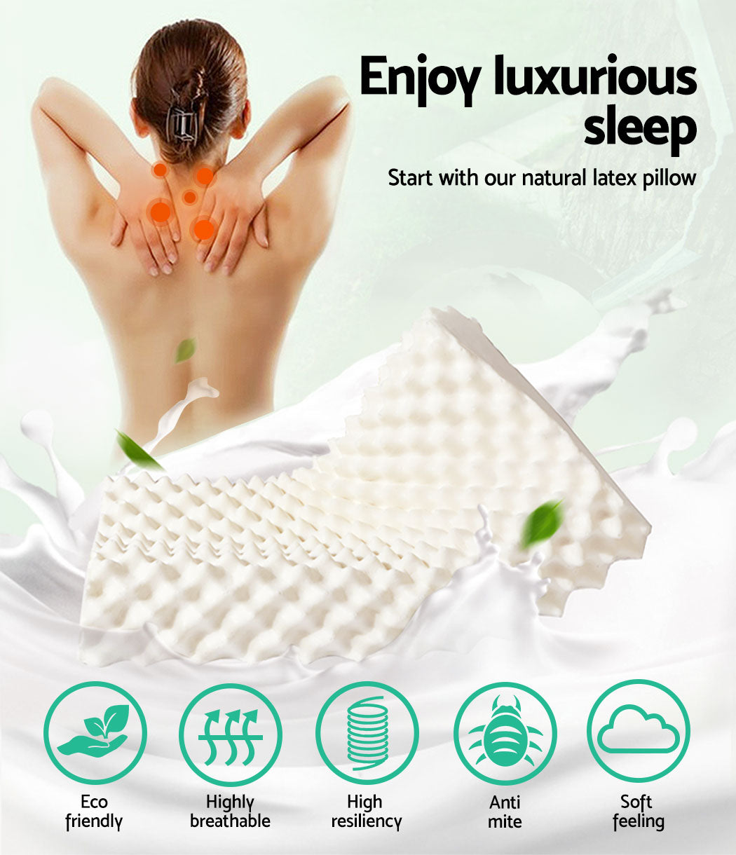 Giselle Bedding Natural Latex Pillow Twin Pack-Home & Garden > Bedding-PEROZ Accessories