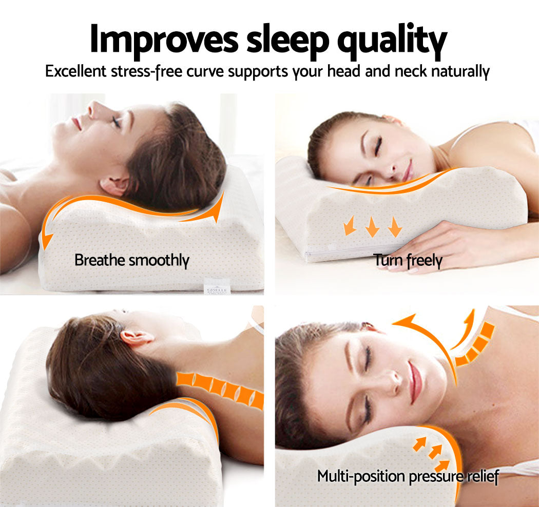 Giselle Bedding Natural Latex Pillow Twin Pack-Home & Garden > Bedding-PEROZ Accessories
