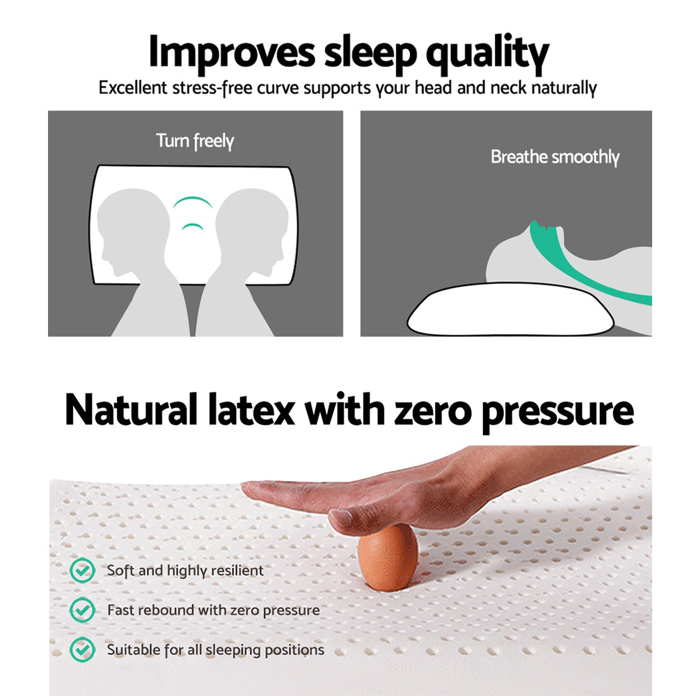 Giselle Bedding Natural Latex Pillow Classic Twin Pack-Home & Garden > Bedding-PEROZ Accessories