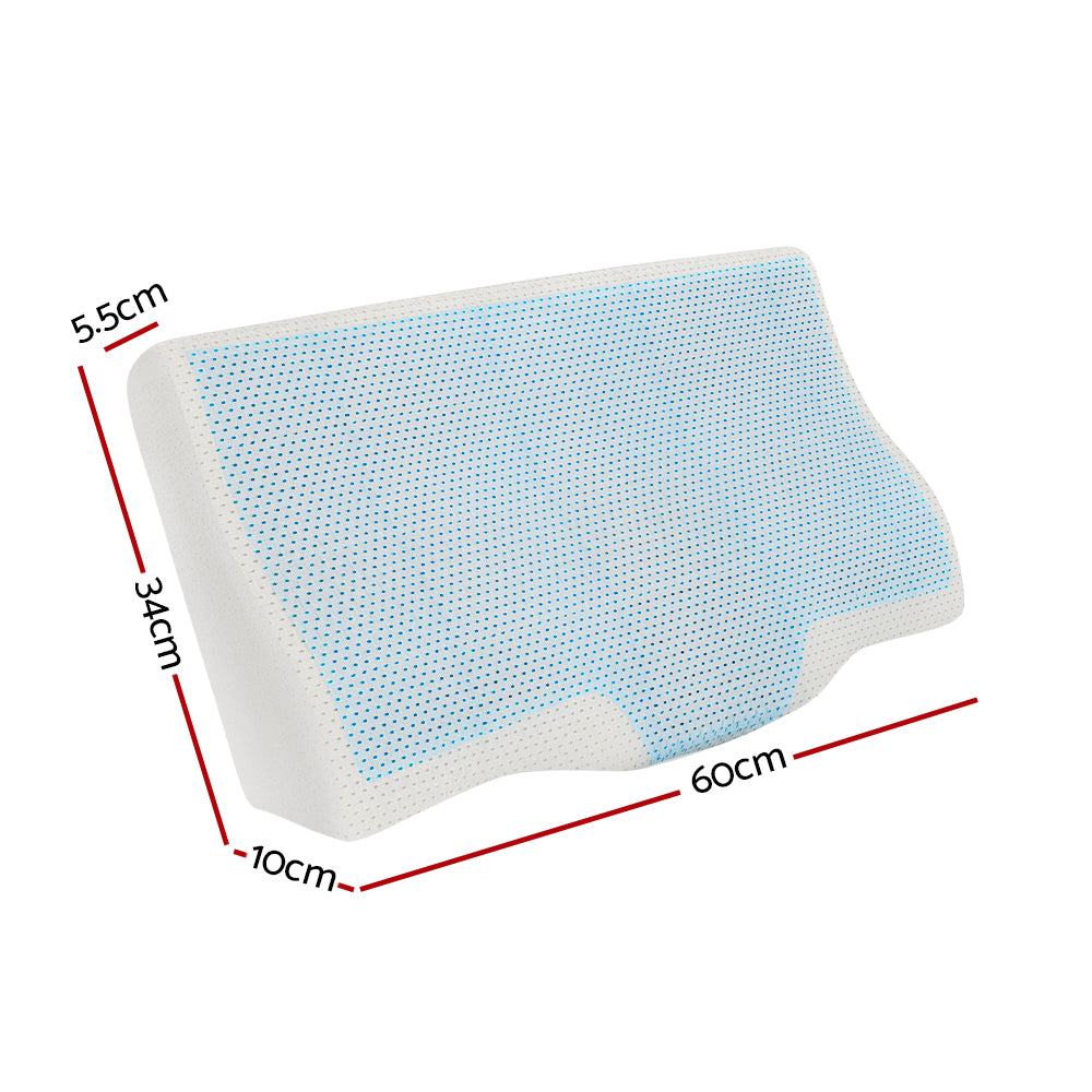 Giselle Bedding Memory Foam Contour Pillow Cool Gel Bamboo Cover-Home & Garden > Bedding-PEROZ Accessories