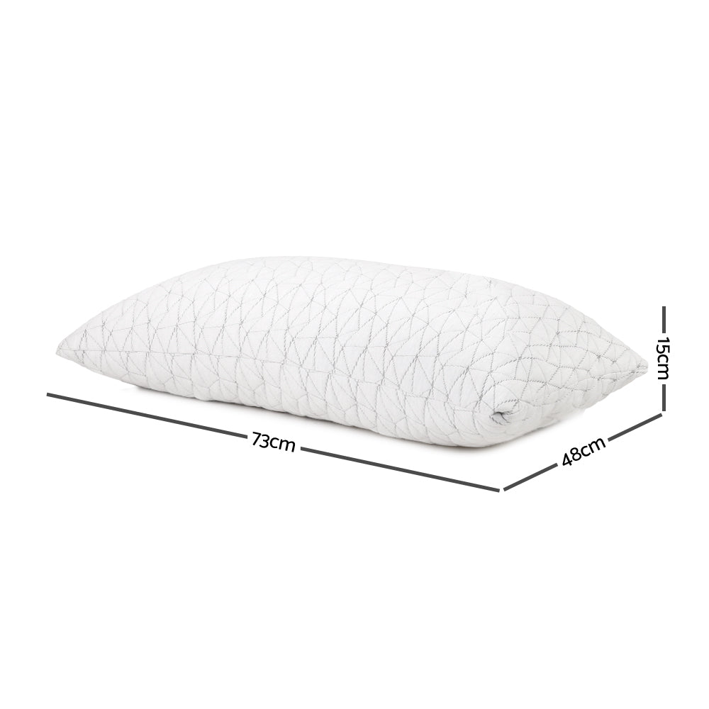 Giselle Bedding Set of 2 Rayon Single Memory Foam Pillow-Pillows-PEROZ Accessories