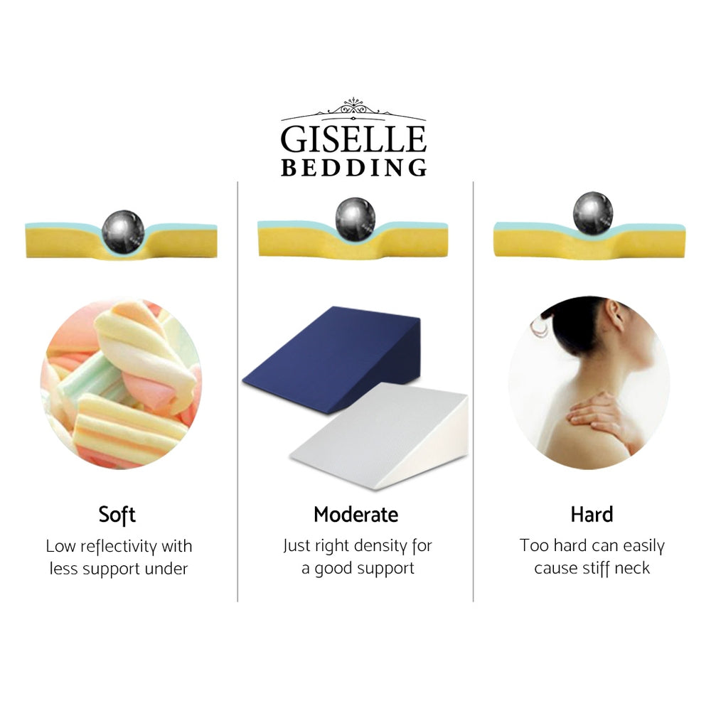 Giselle Bedding Wedge Pillow White & Blue-Home & Garden > Bedding-PEROZ Accessories