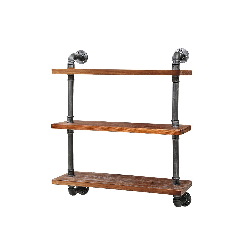 Artiss Display Shelves Wall Brackets Bookshelf Industrial DIY Pipe Shelf Rustic-Furniture > Living Room - Peroz Australia - Image - 2