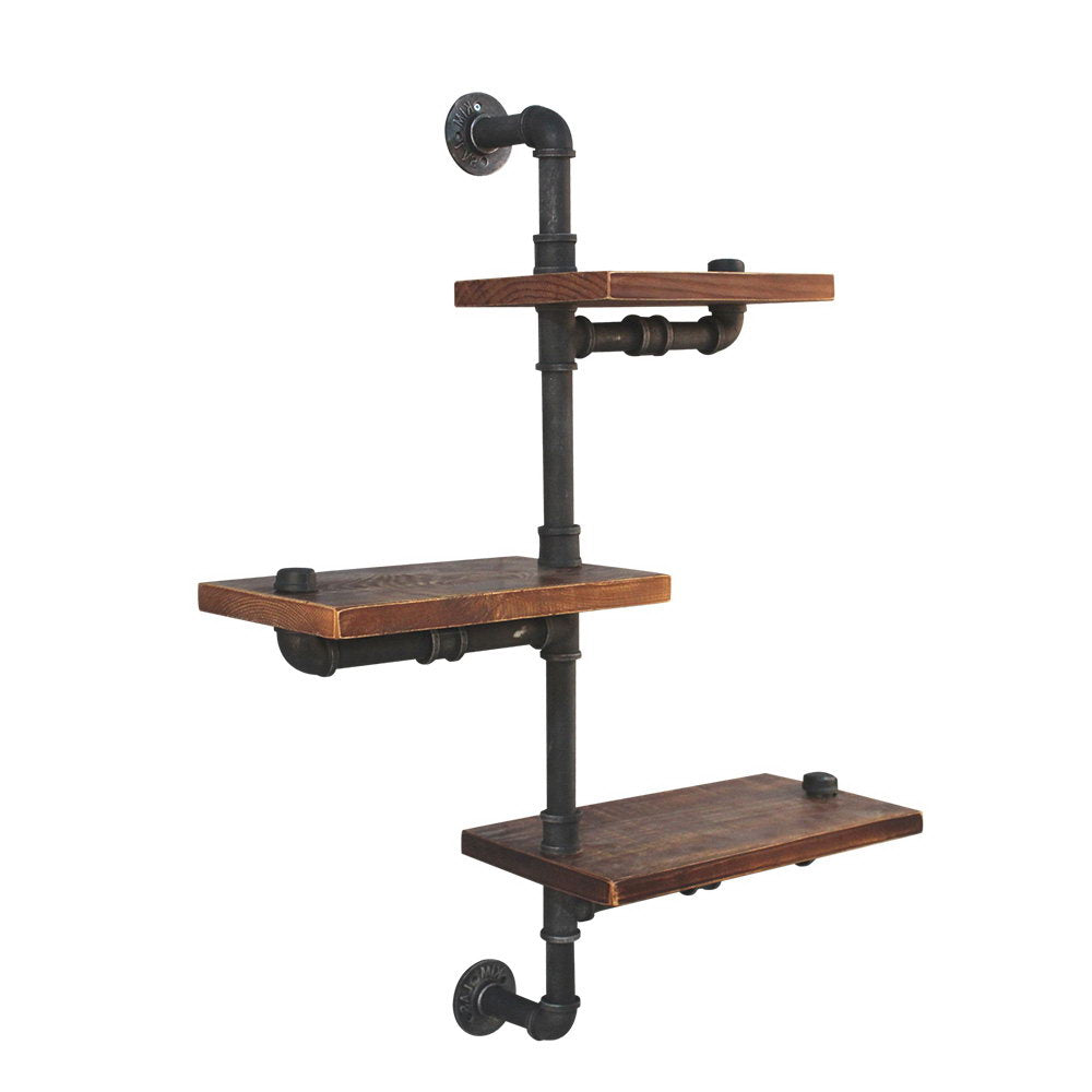 Artiss Display Shelves Bookshelf Pipe Shelf Rustic Industrial Floating Wall Shelves DIY Brackets-Furniture > Living Room - Peroz Australia - Image - 1