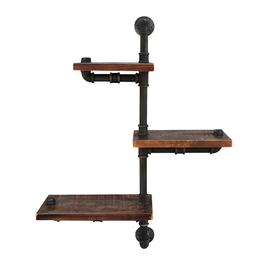 Artiss Display Shelves Bookshelf Pipe Shelf Rustic Industrial Floating Wall Shelves DIY Brackets-Furniture > Living Room - Peroz Australia - Image - 3