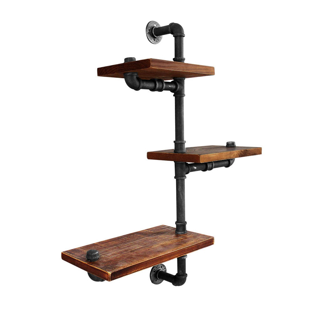 Artiss Display Shelves Bookshelf Pipe Shelf Rustic Industrial Floating Wall Shelves DIY Brackets-Furniture > Living Room - Peroz Australia - Image - 4