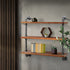 Artiss Display Wall Shelves Industrial DIY Pipe Shelf Brackets Rustic Bookshelf-Furniture > Living Room - Peroz Australia - Image - 1