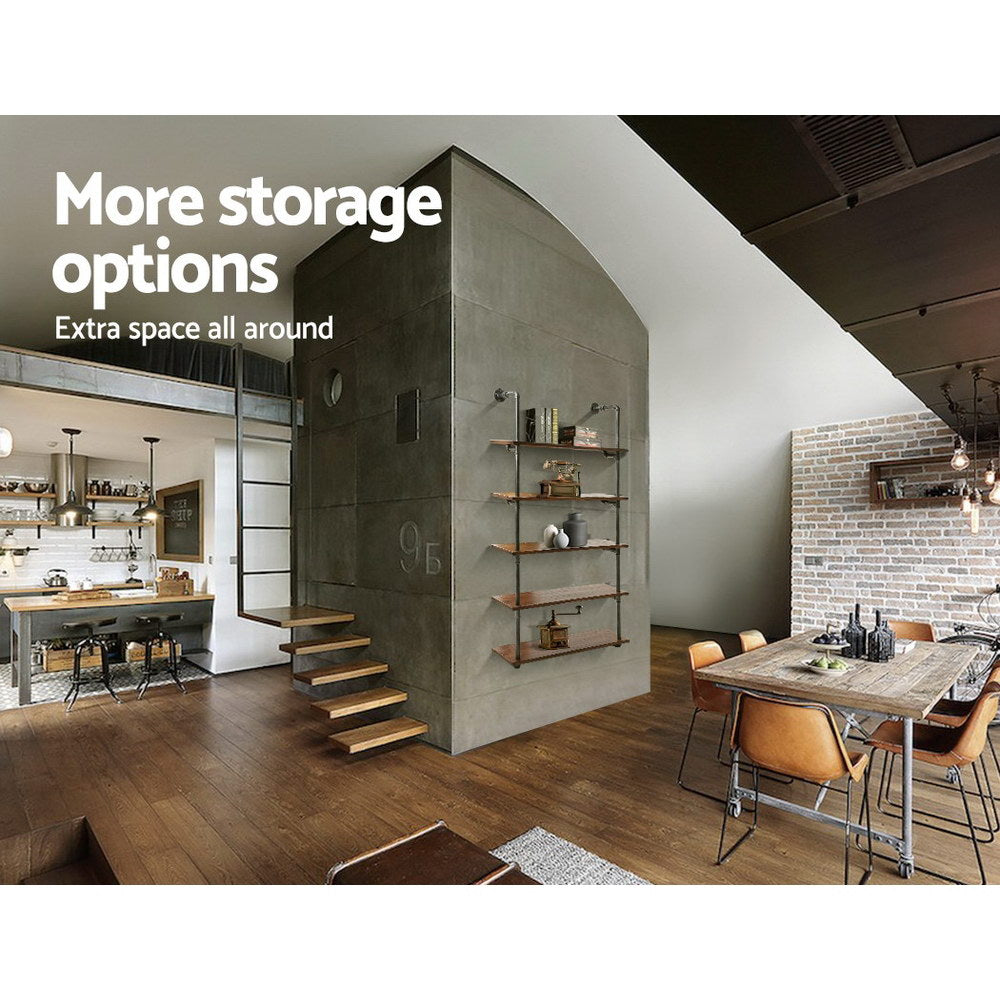 Artiss Wall Display Shelves Industrial DIY Pipe Shelf Rustic Floating Brackets-Home & Garden > DIY - Peroz Australia - Image - 4