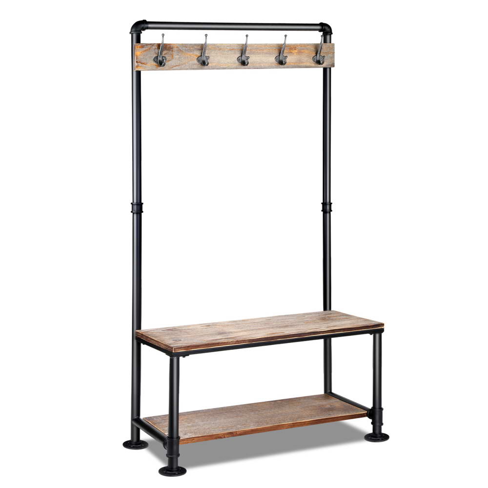 Artiss Clothes Rack Shoe Rack Vintage Coat Stand Hallway Shelf-Furniture > Living Room - Peroz Australia - Image - 2