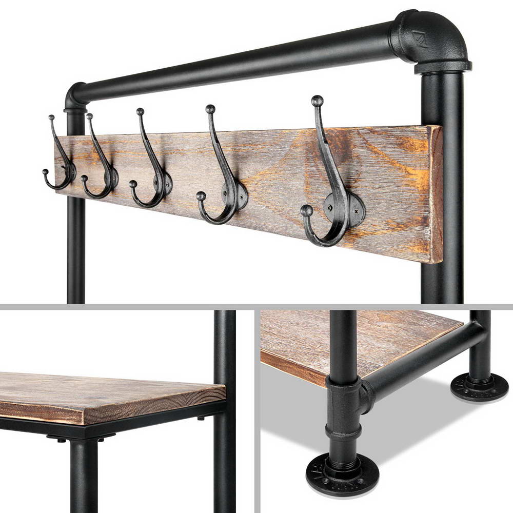 Artiss Clothes Rack Shoe Rack Vintage Coat Stand Hallway Shelf-Furniture > Living Room - Peroz Australia - Image - 6