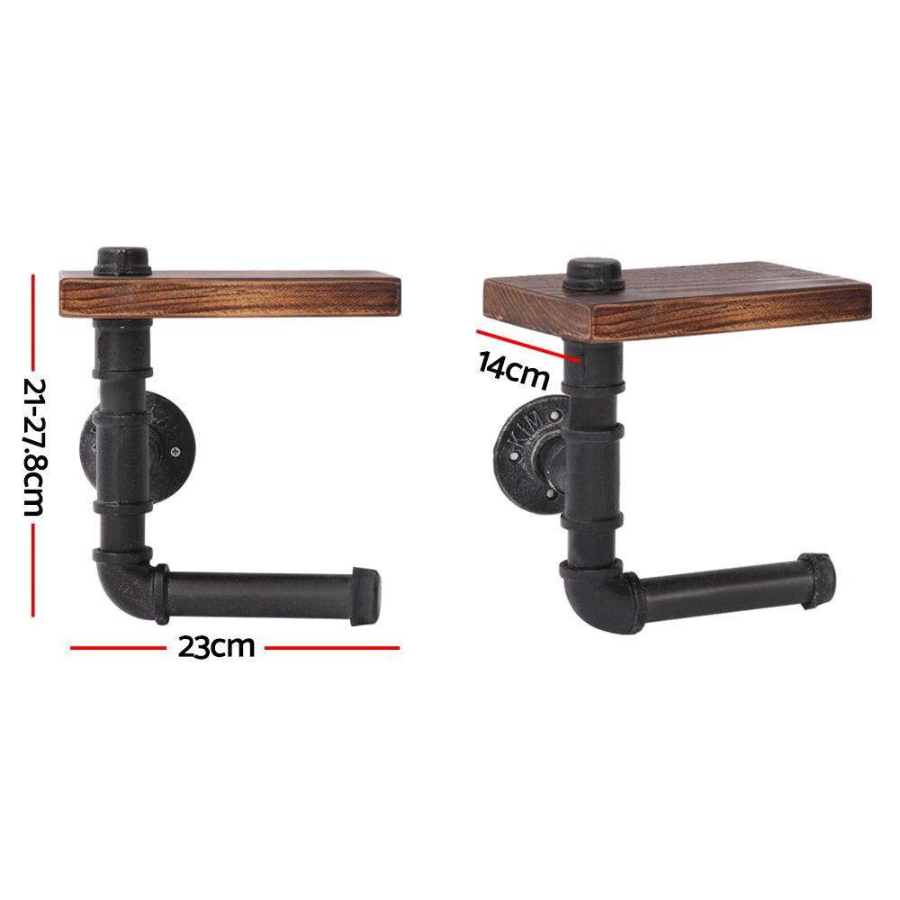 Artiss 1X Wall Shelves Paper Holder Industrial Pipe Shelf DIY Vintage Brackets-Home & Garden > DIY - Peroz Australia - Image - 3