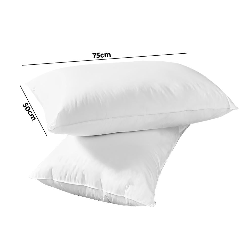 Bedra Pillow Duck Feather Down Standard Pillows Cotton Cover - Twin Pack-Pillow-PEROZ Accessories