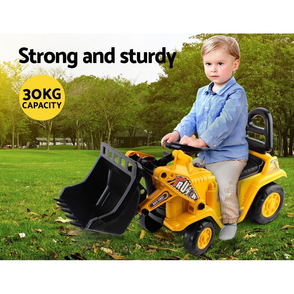 Keezi Kids Ride On Bulldozer - Yellow-Baby & Kids > Ride on Cars, Go-karts & Bikes-PEROZ Accessories