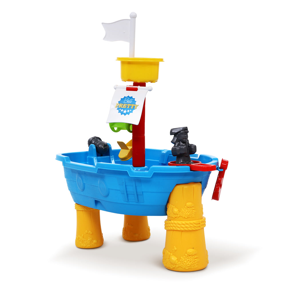 Keezi Kids Beach Sand and Water Toys Outdoor Table Pirate Ship Childrens Sandpit-Baby & Kids > Toys-PEROZ Accessories