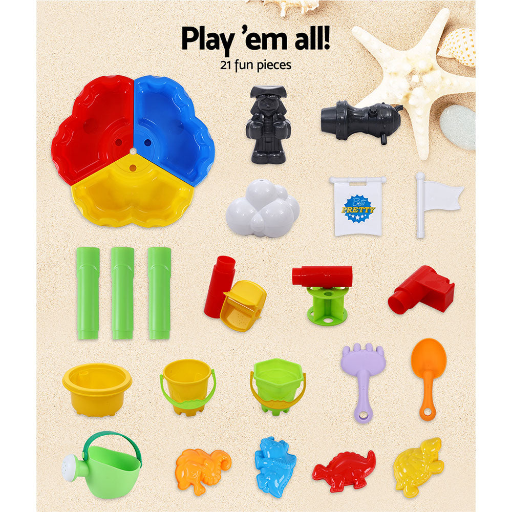 Keezi Kids Beach Sand and Water Sandpit Outdoor Table Childrens Bath Toys-Baby & Kids > Toys-PEROZ Accessories