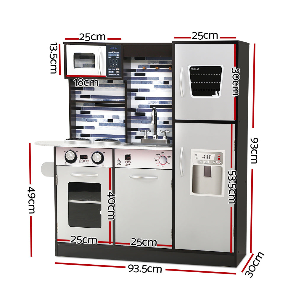 Keezi Kids Kitchen Wooden Pretend Play Set Toys Cooking Food Children Cookware-Baby & Kids > Toys-PEROZ Accessories