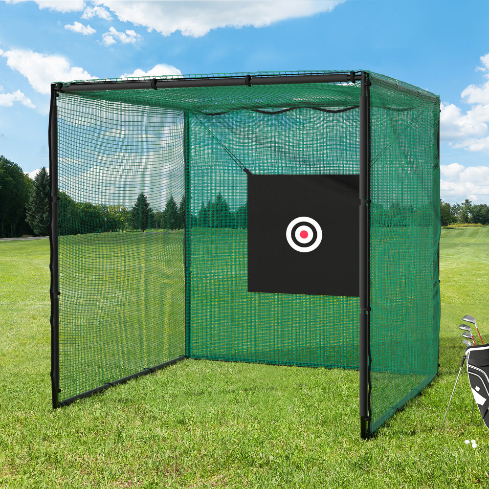 Golf Practice Cage 3M Hitting Net with Steel Frame Football Baseball Training-Sports & Fitness > Golf-PEROZ Accessories
