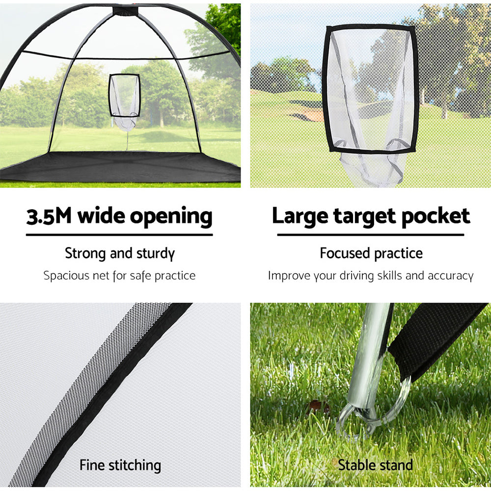 Everfit 3.5M Golf Practice Net Portable Training Aid Driving Target Mat Soccer-Sports & Fitness > Golf-PEROZ Accessories
