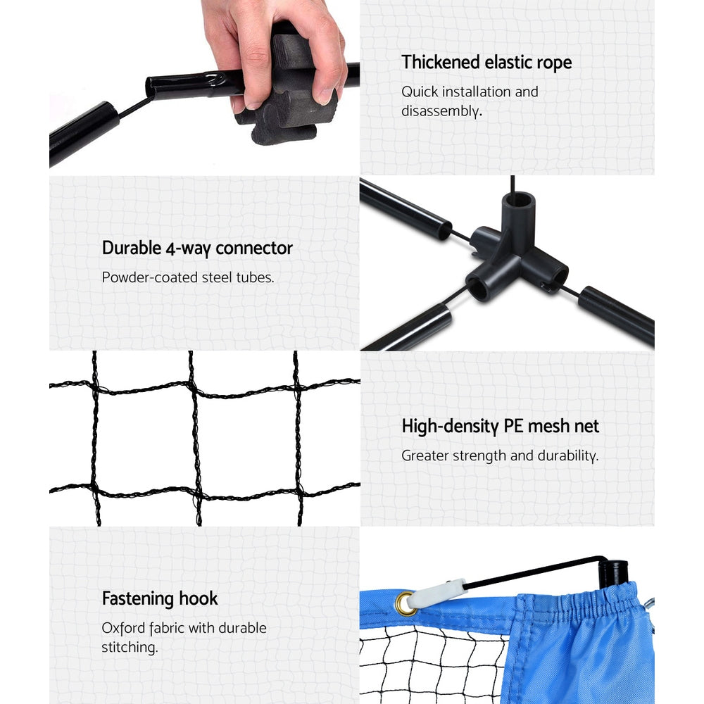 Everfit Portable Sports Net Stand Badminton Volleyball Tennis Soccer 3m 3ft Blue-Sports & Fitness > Fitness Accessories-PEROZ Accessories