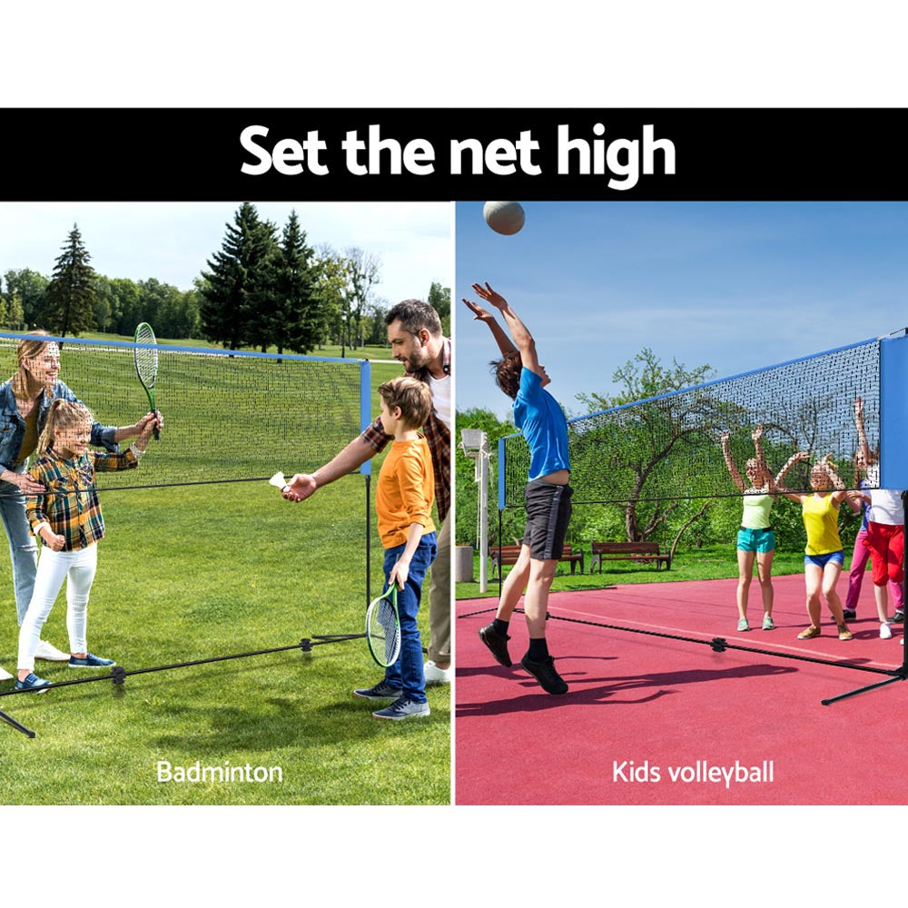Everfit Portable Sports Net Stand Badminton Volleyball Tennis Soccer 4m 4ft Blue-Sports & Fitness > Fitness Accessories-PEROZ Accessories