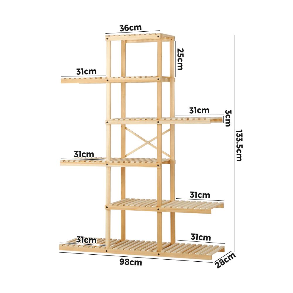 Livsip Bamboo Wood Plant Stand Flower Plants 6 Tiers Corner Display Shelves DIY-Plant Stand-PEROZ Accessories