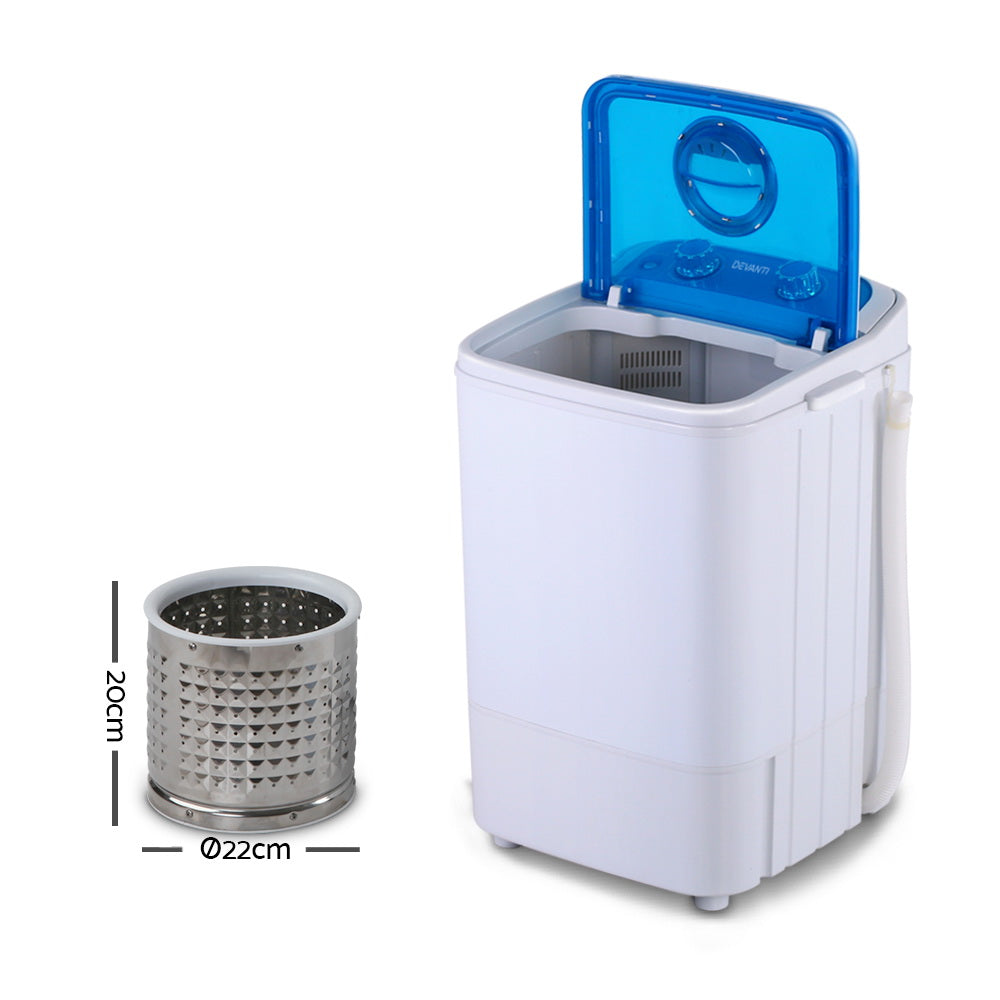 Devanti 4.6KG Mini Portable Washing Machine-Home & Garden > Garden Tools-PEROZ Accessories