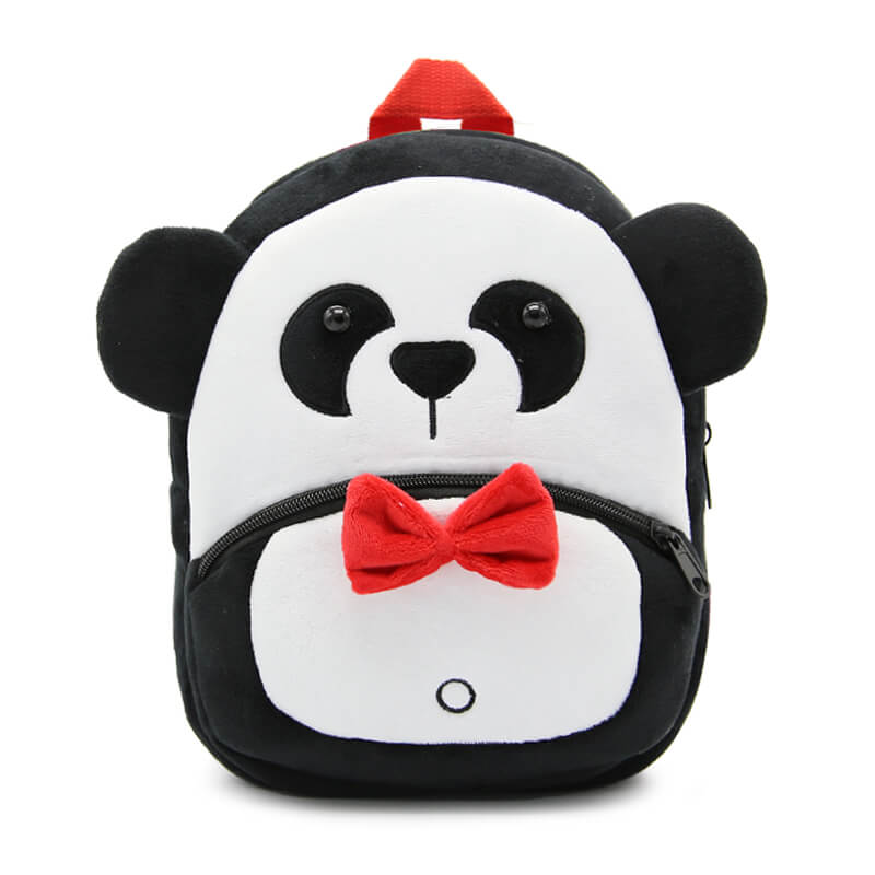 Anykidz 3D Black Panda Kids School Backpack Cute Cartoon Animal Style Children Toddler Plush Bag Perfect Accessories For Boys and Girls-Backpacks-PEROZ Accessories