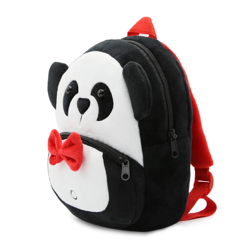Anykidz 3D Black Panda Kids School Backpack Cute Cartoon Animal Style Children Toddler Plush Bag Perfect Accessories For Boys and Girls-Backpacks-PEROZ Accessories