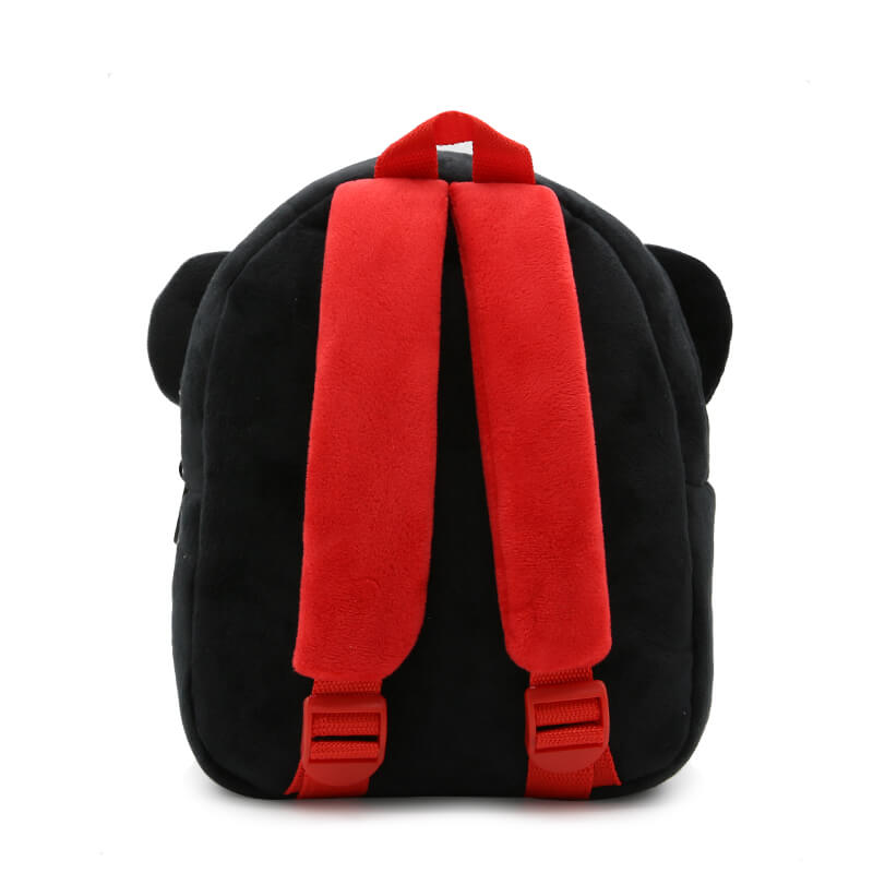Anykidz 3D Black Panda Kids School Backpack Cute Cartoon Animal Style Children Toddler Plush Bag Perfect Accessories For Boys and Girls-Backpacks-PEROZ Accessories