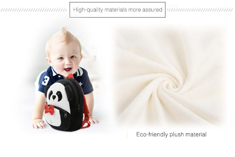 Anykidz 3D Black Panda Kids School Backpack Cute Cartoon Animal Style Children Toddler Plush Bag Perfect Accessories For Boys and Girls-Backpacks-PEROZ Accessories