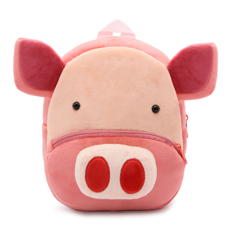Anykidz 3D Pink Pig Kids School Backpack Cute Cartoon Animal Style Children Toddler Plush Bag Perfect Accessories For Boys and Girls-Backpacks-PEROZ Accessories