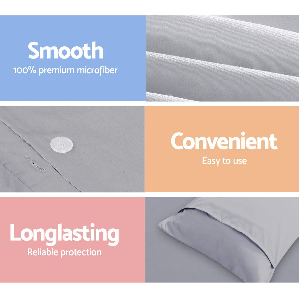 Giselle Quilt Cover Set Classic Grey - King-Home & Garden > Bedding-PEROZ Accessories