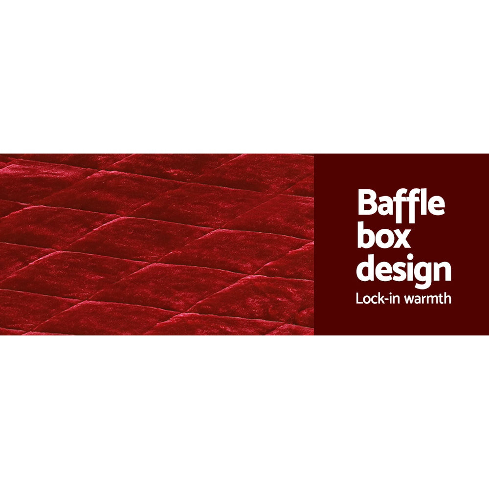 Giselle Bedding Faux Mink Quilt King Size Burgundy-Home & Garden > Bedding-PEROZ Accessories