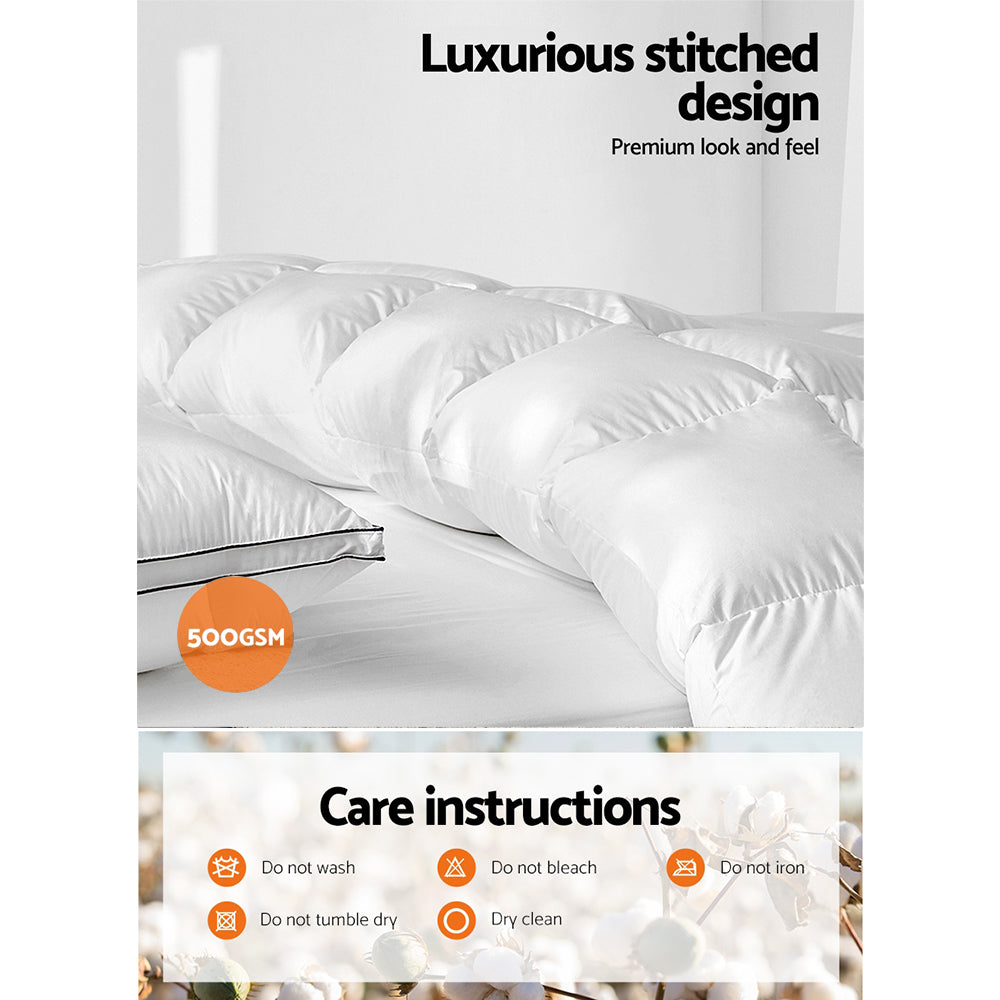 Giselle Bedding Queen Size 500GSM Goose Down Feather Quilt-Home & Garden > Bedding-PEROZ Accessories