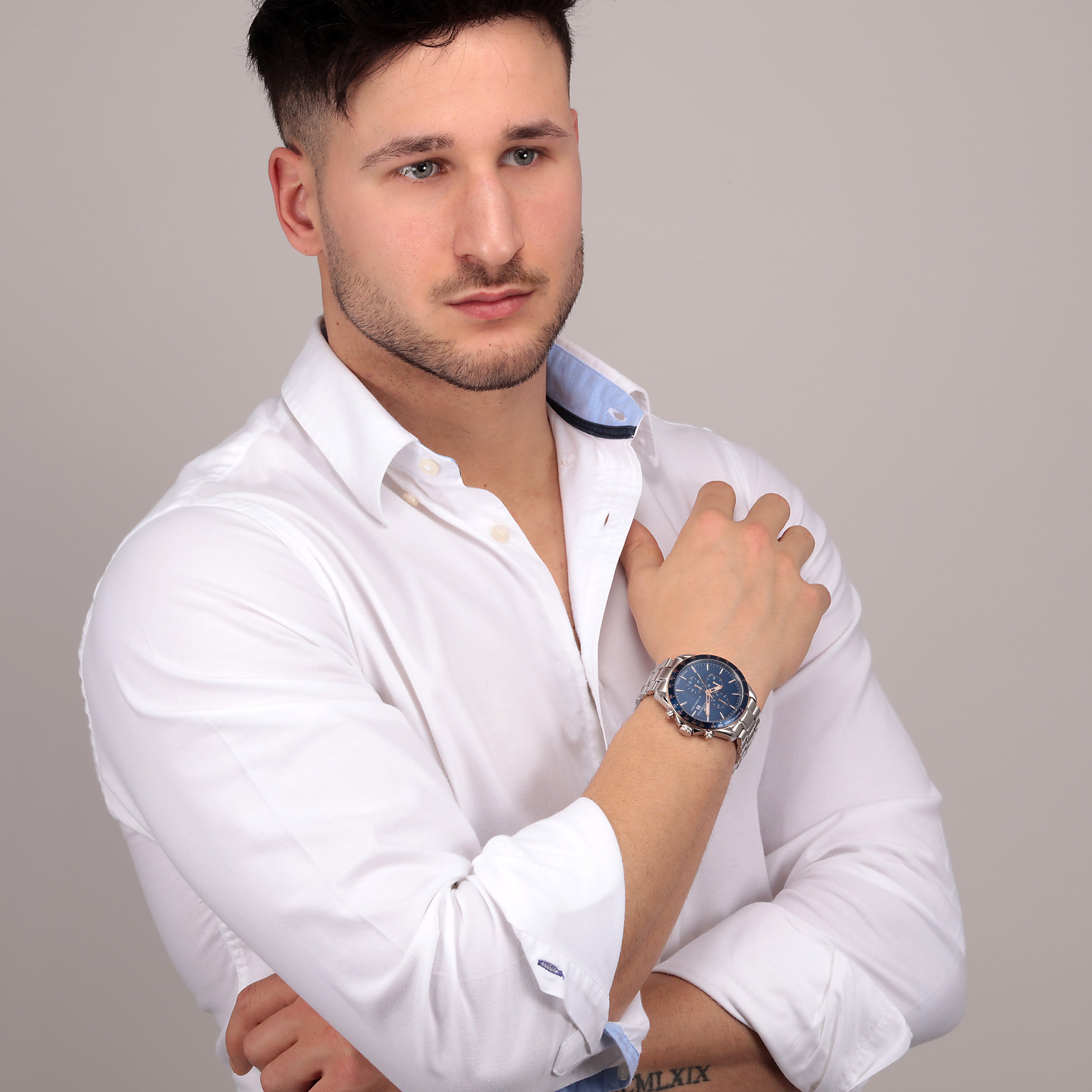 Philip Watch Blaze Blue 44mm Chronograph-Quartz Watches-PEROZ Accessories