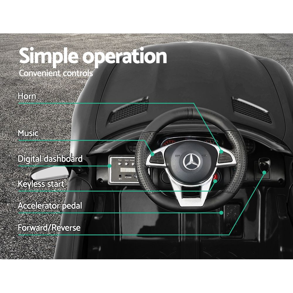 Kids Ride On Car MercedesBenz AMG GT R Electric Black-Baby & Kids > Ride on Cars, Go-karts & Bikes-PEROZ Accessories