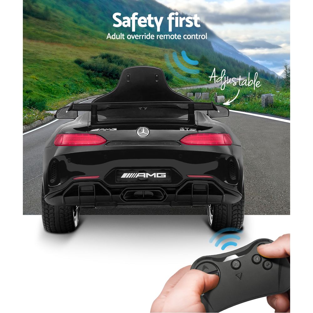Kids Ride On Car MercedesBenz AMG GT R Electric Black-Baby & Kids > Ride on Cars, Go-karts & Bikes-PEROZ Accessories