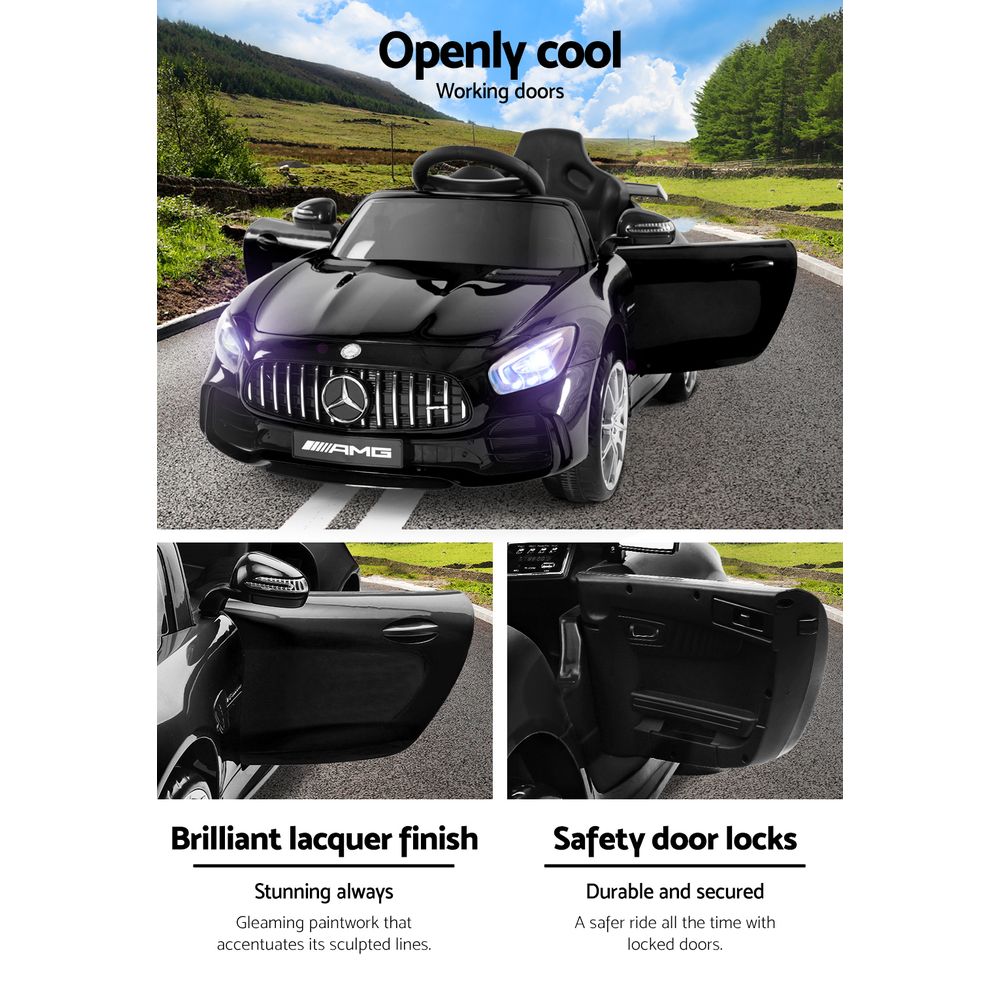 Kids Ride On Car MercedesBenz AMG GT R Electric Black-Baby & Kids > Ride on Cars, Go-karts & Bikes-PEROZ Accessories
