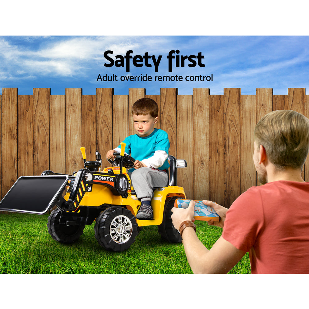 Rigo Kids Ride On Bulldozer Digger Electric Car Yellow-Baby & Kids > Ride on Cars, Go-karts & Bikes-PEROZ Accessories