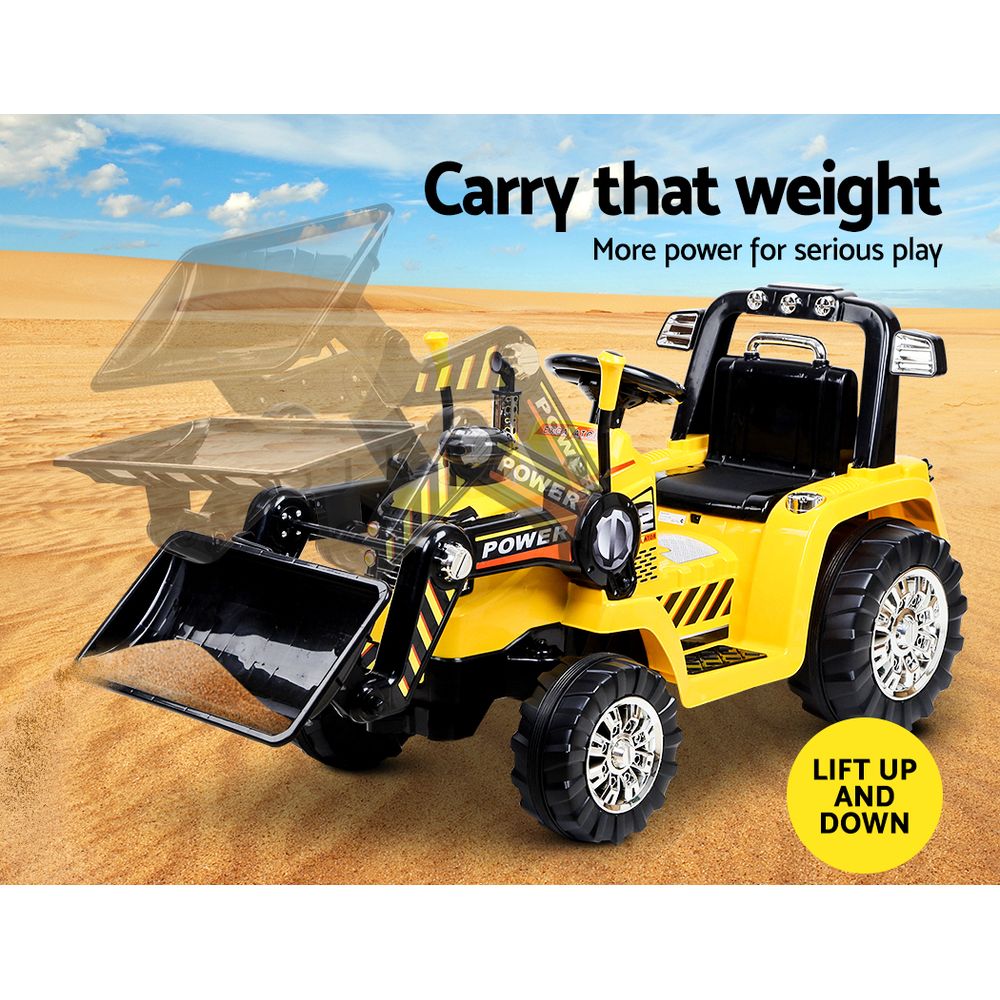 Rigo Kids Ride On Bulldozer Digger Electric Car Yellow-Baby & Kids > Ride on Cars, Go-karts & Bikes-PEROZ Accessories