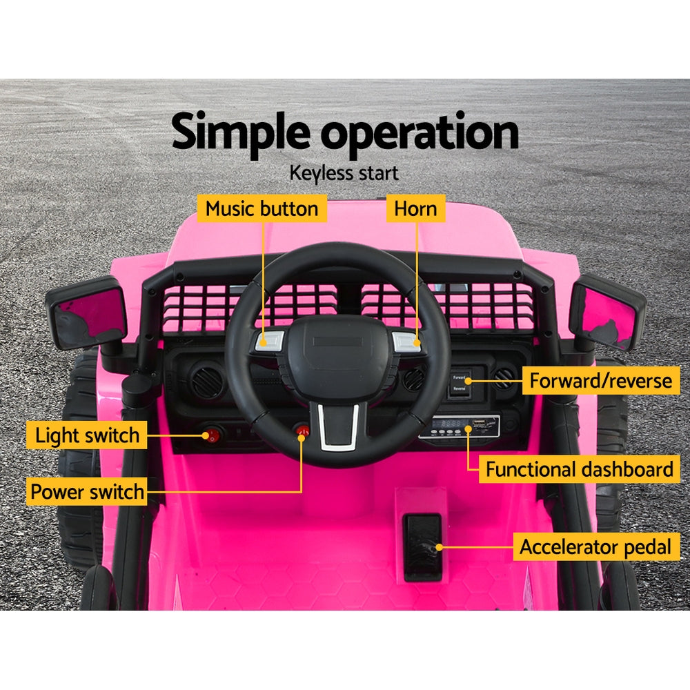 Rigo Kids Ride On Car Electric 12V Car Toys Jeep Battery Remote Control Pink-Baby &amp; Kids &gt; Ride on Cars, Go-karts &amp; Bikes-PEROZ Accessories