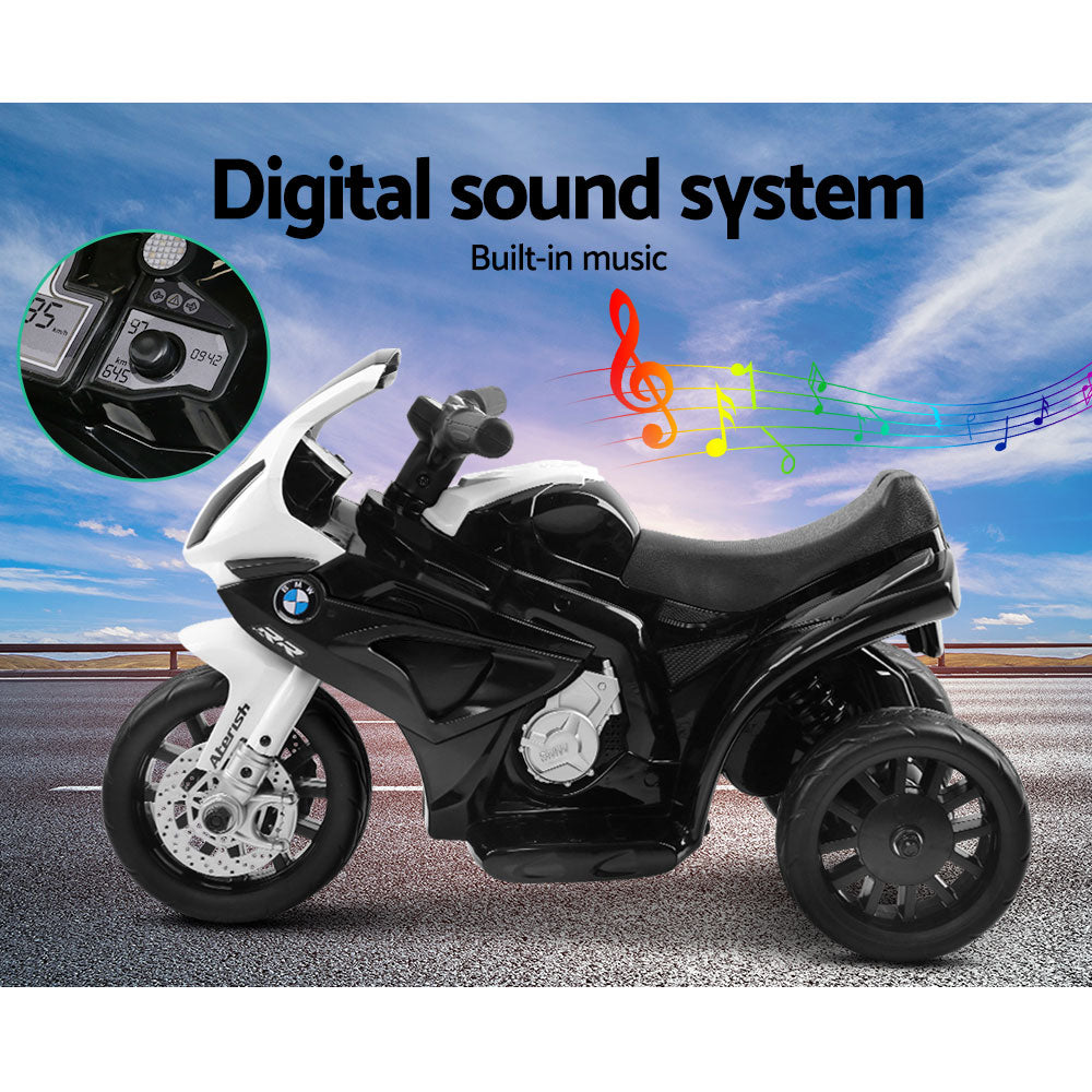 Kids Ride On Motorbike BMW Licensed S1000RR Motorcycle Car Black-Baby & Kids > Ride on Cars, Go-karts & Bikes-PEROZ Accessories