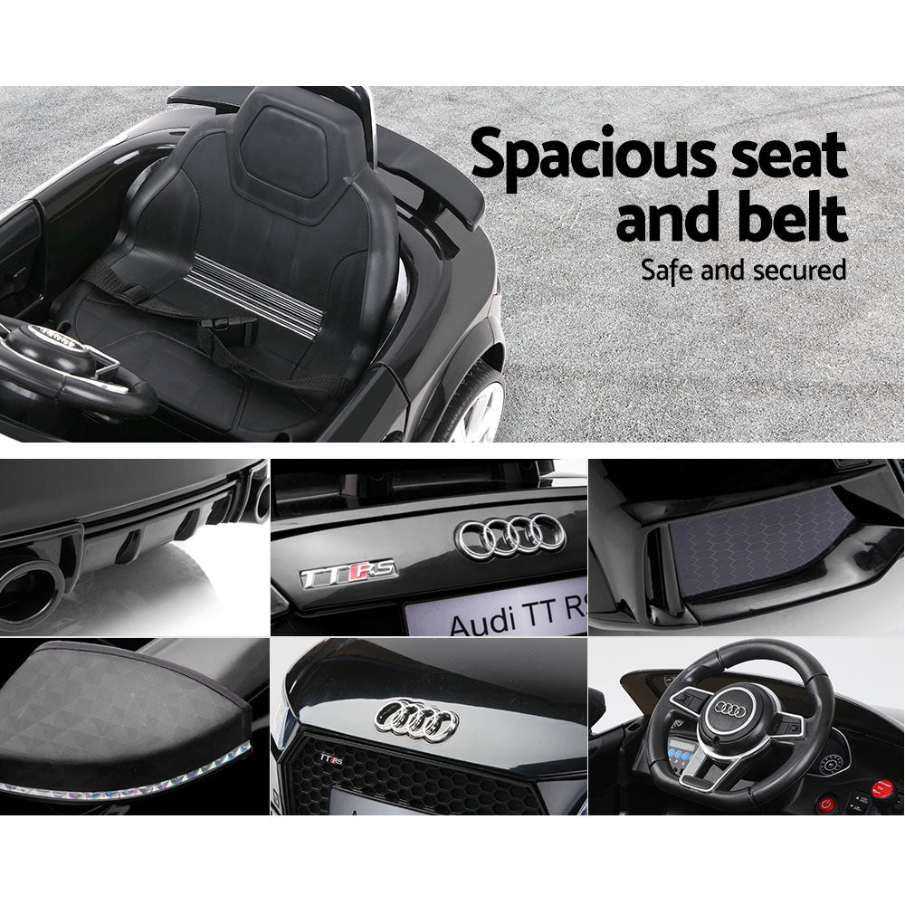 Kids Ride On Car Audi Licensed TT RS Black-Baby & Kids > Ride on Cars, Go-karts & Bikes-PEROZ Accessories