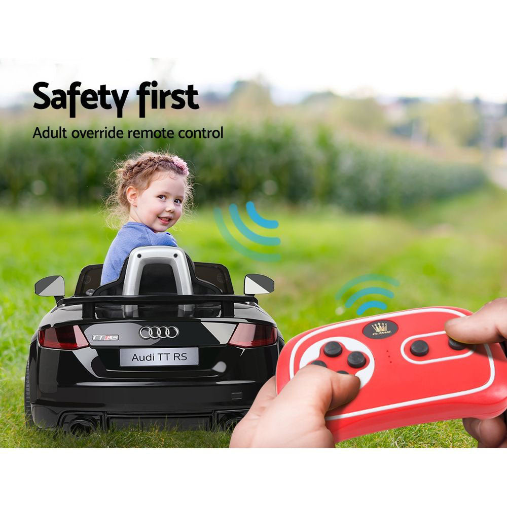 Kids Ride On Car Audi Licensed TT RS Black-Baby & Kids > Ride on Cars, Go-karts & Bikes-PEROZ Accessories